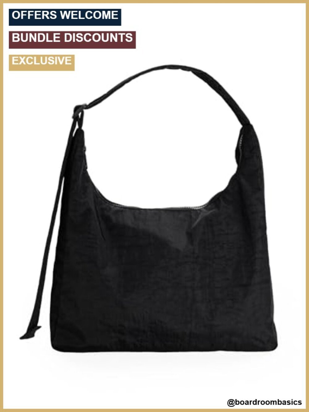 Nylon Shoulder Bag with Adjustable Strap and Interior Zip Pocket